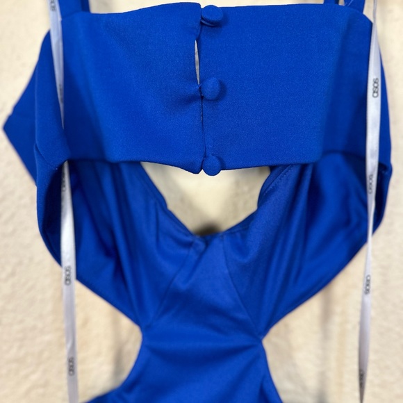 ASOS Design Cut Out Blue Mini Dress - Picture 7 of 10
